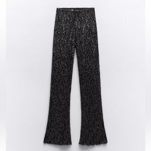 Zara Flared Semi-Sheer Sequin Leggings